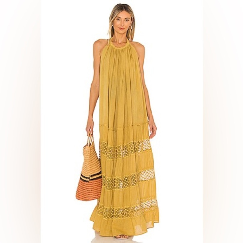 Jen’s Pirate Booty Yellow Tie Dye Cotton Waimea Boho Maxi Dress Size S - Picture 2 of 13